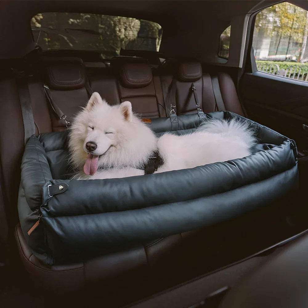 Vintage Denim Dog Car Seat & Bed – Safe, Stylish & Comfortable