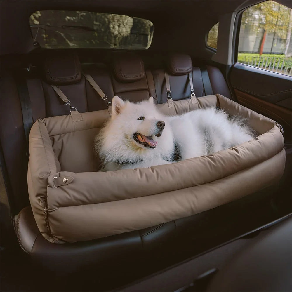 Vintage Denim Dog Car Seat & Bed – Safe, Stylish & Comfortable