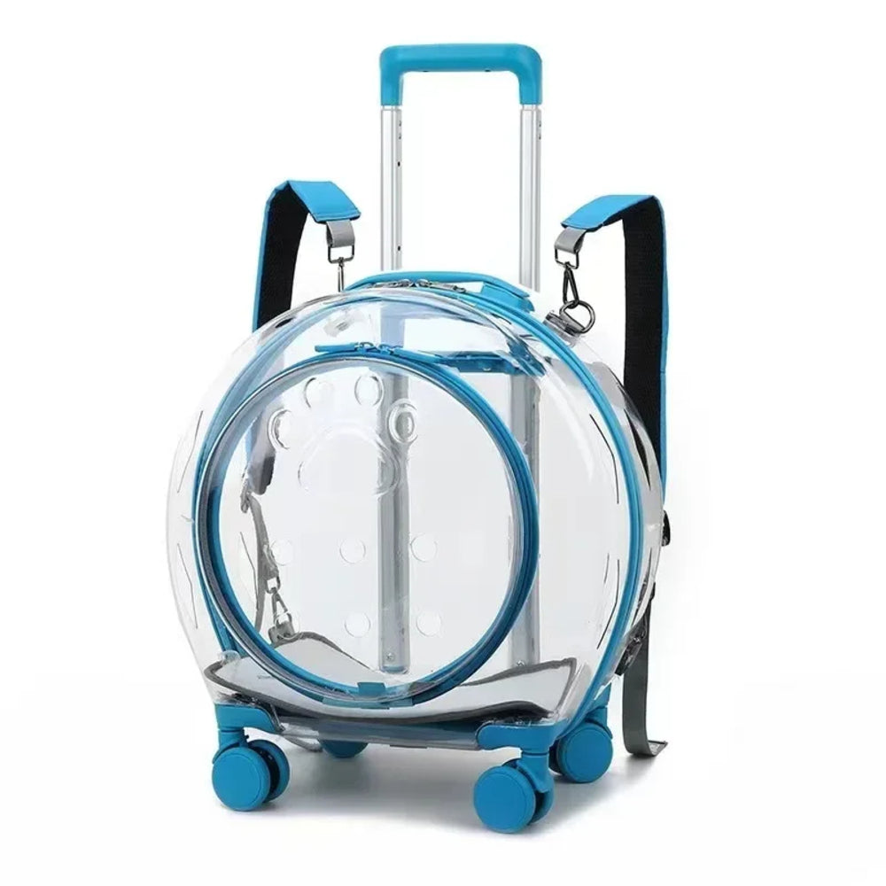 Transparent Pet Carrier with Silent Wheels – Perfect for Cats & Small Dogs